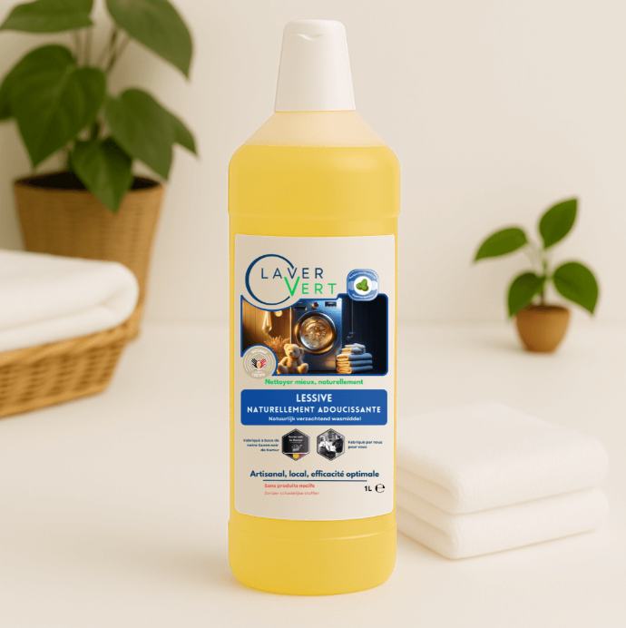Lessive liquide naturellement adoucissante au Lavandin