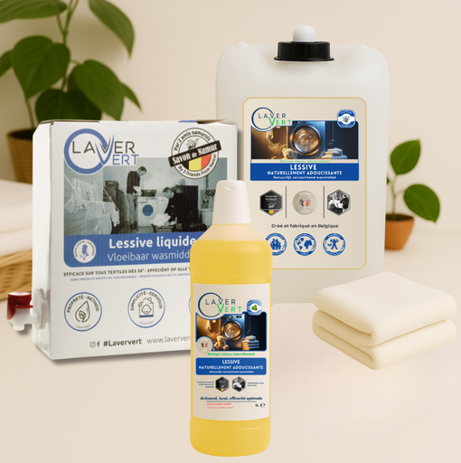 Lessive liquide naturellement adoucissante au Lavandin